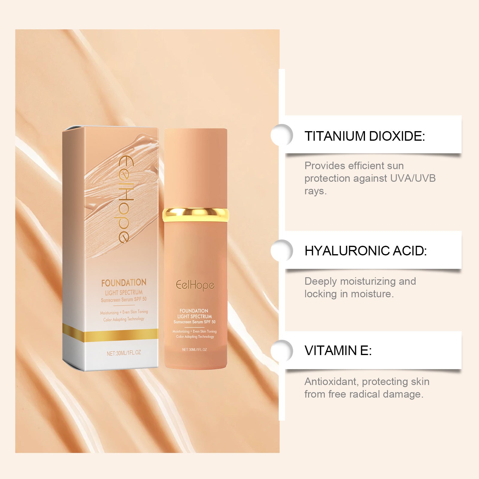 2-in-1 Lightweight Liquid Foundation – Concealer & Moisturizer