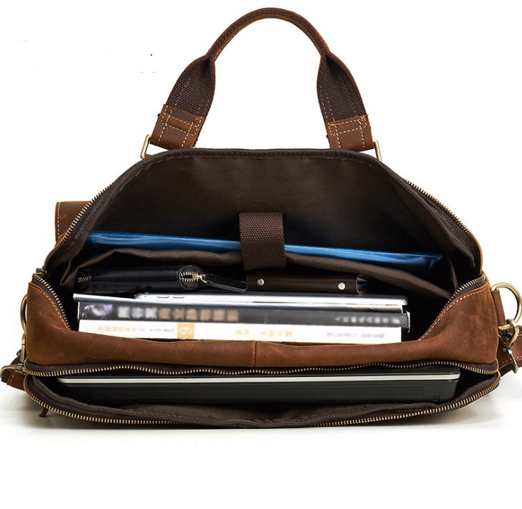 Men’s Retro Leather Business Bag – Elegant Everyday Carry