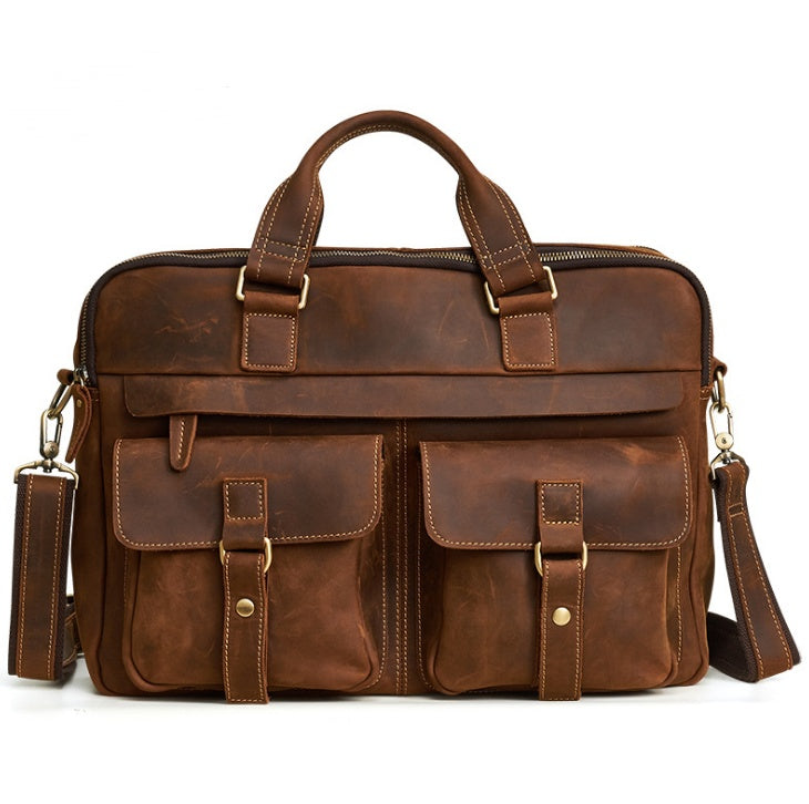 Men’s Retro Leather Business Bag – Elegant Everyday Carry