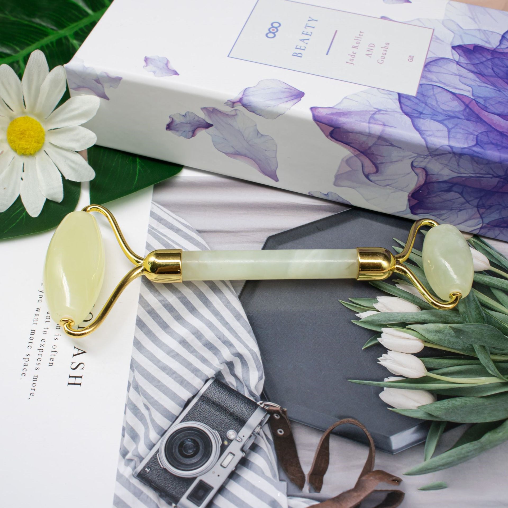 Jade Roller – Double-Head Natural Jade Face Massager