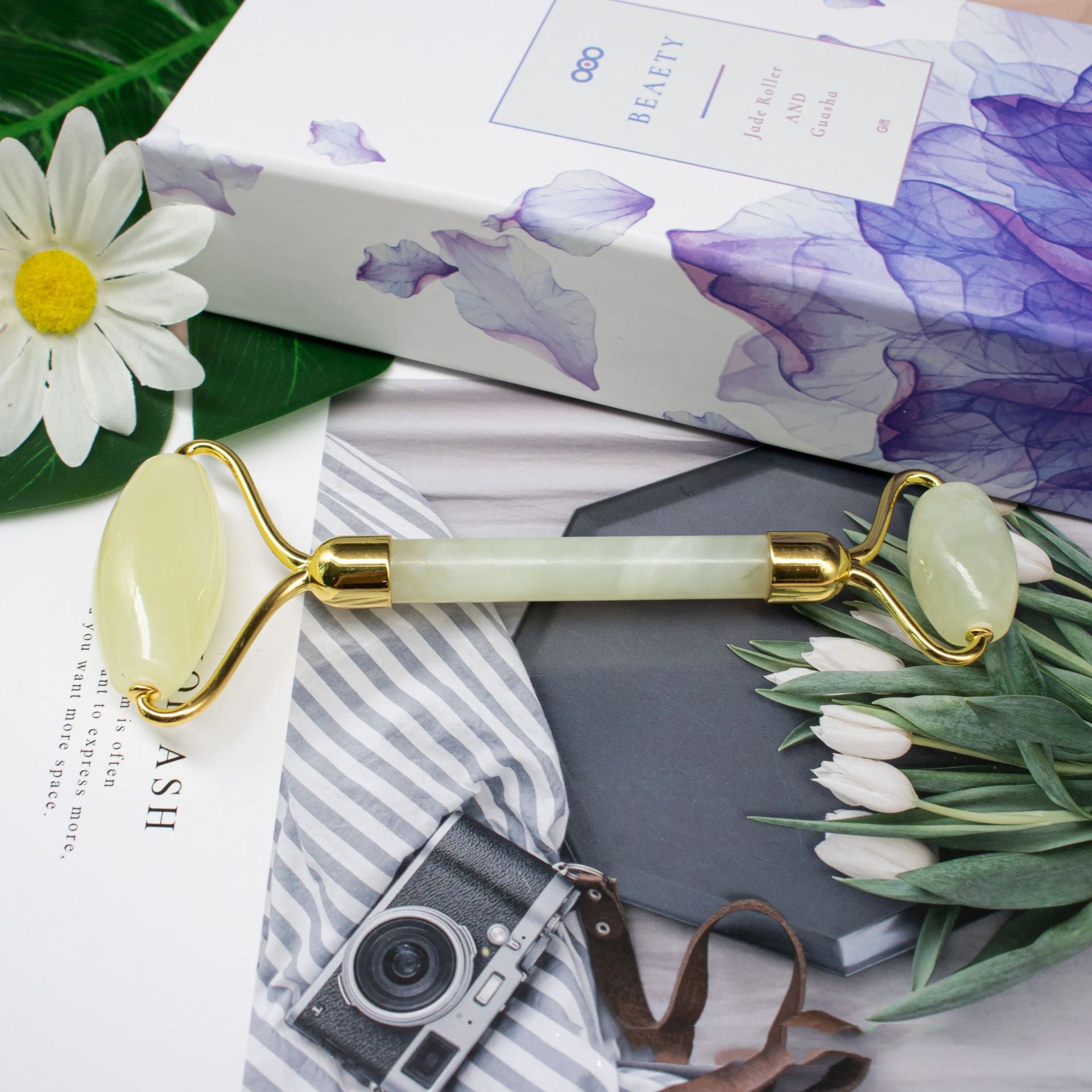 Jade Roller – Double-Head Natural Jade Face Massager
