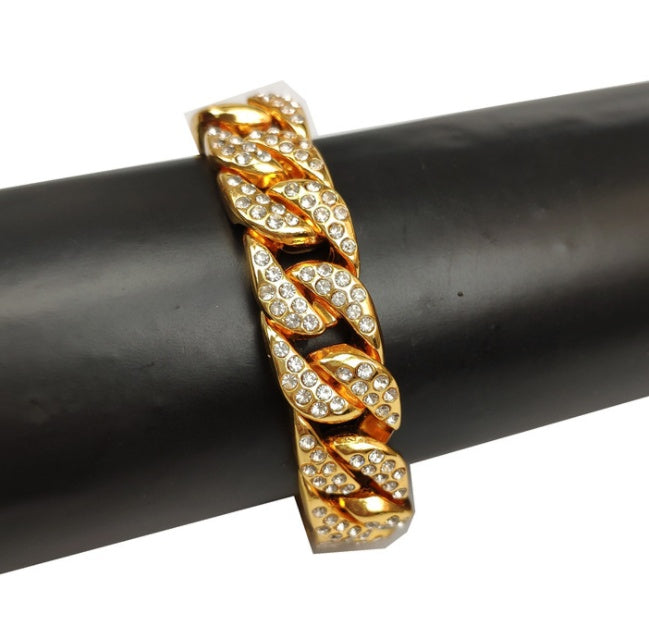 💎 Full Diamond Cuban Chain Men’s Bracelet – Bold, Trendy & Luxury Style