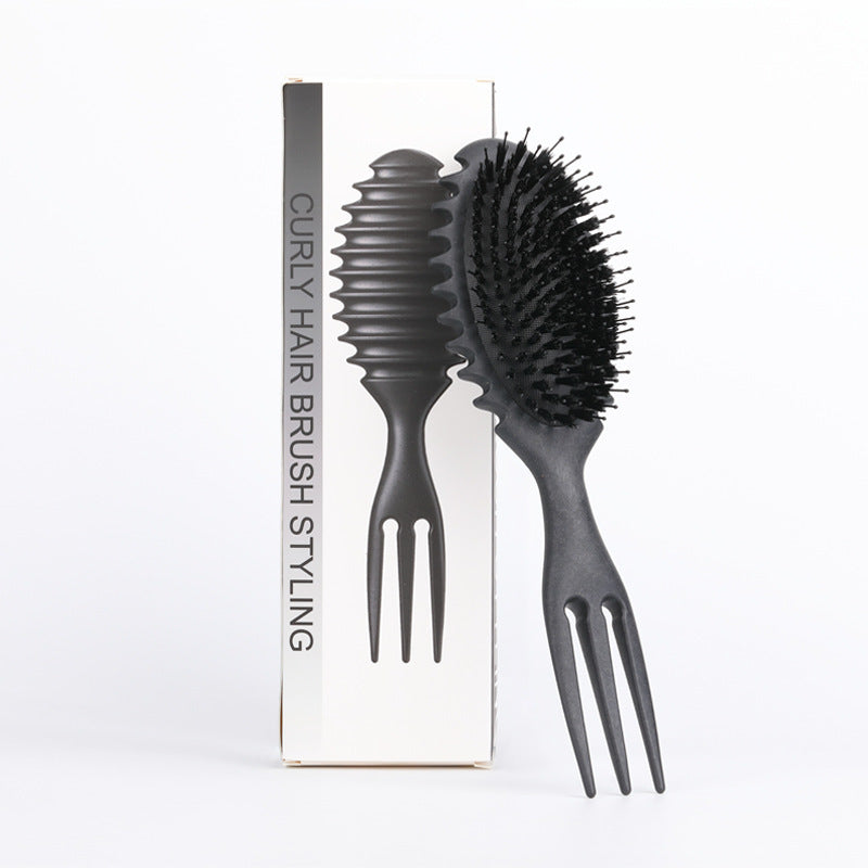 Curl Defining Bounce Hair Brush – Professional Boar Bristle Detangling & Styling Comb