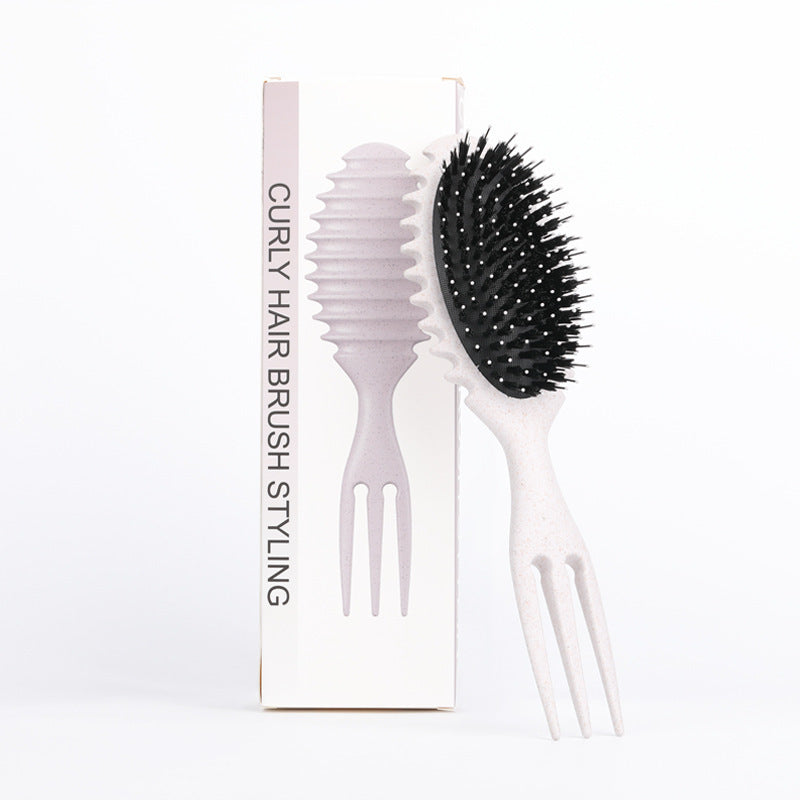 Curl Defining Bounce Hair Brush – Professional Boar Bristle Detangling & Styling Comb