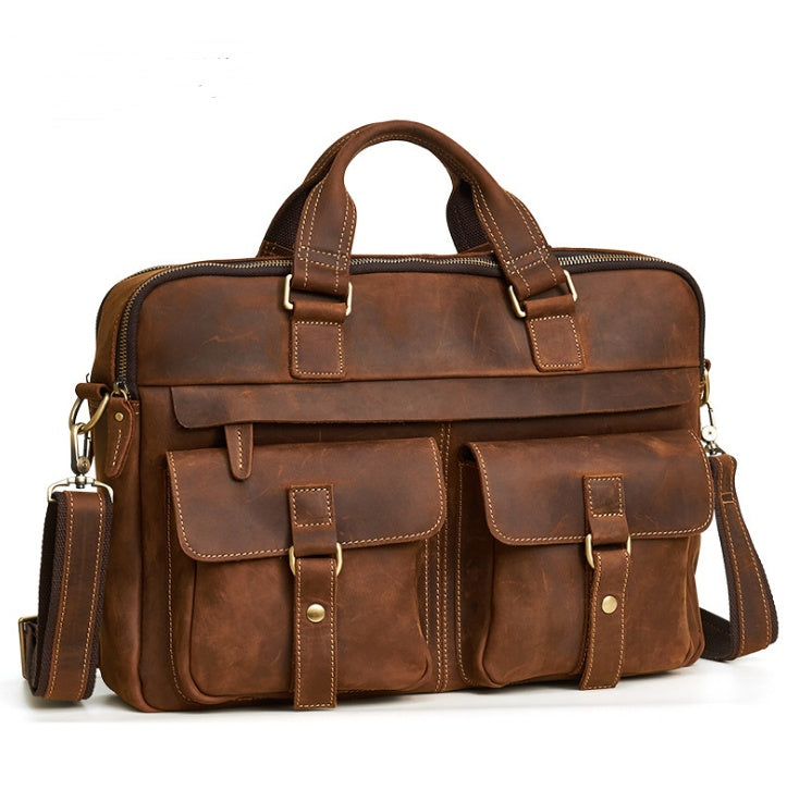 Men’s Retro Leather Business Bag – Elegant Everyday Carry