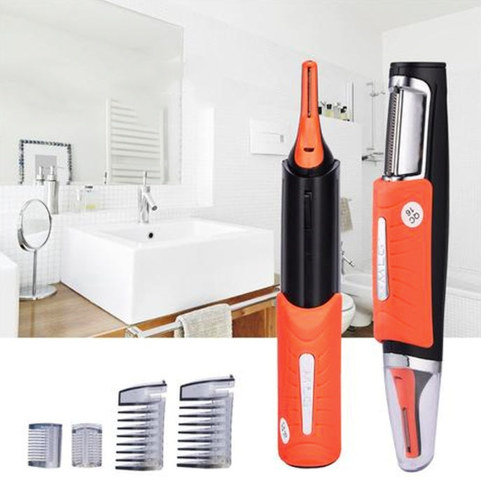 2-in-1 Electric Trimmer – Eyebrow, Nose & Facial Hair with USB Charging