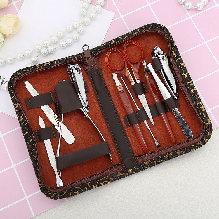 💼 10-in-1 Manicure & Pedicure Grooming Kit – Nail Clippers, Earpick & Beauty Tools Set