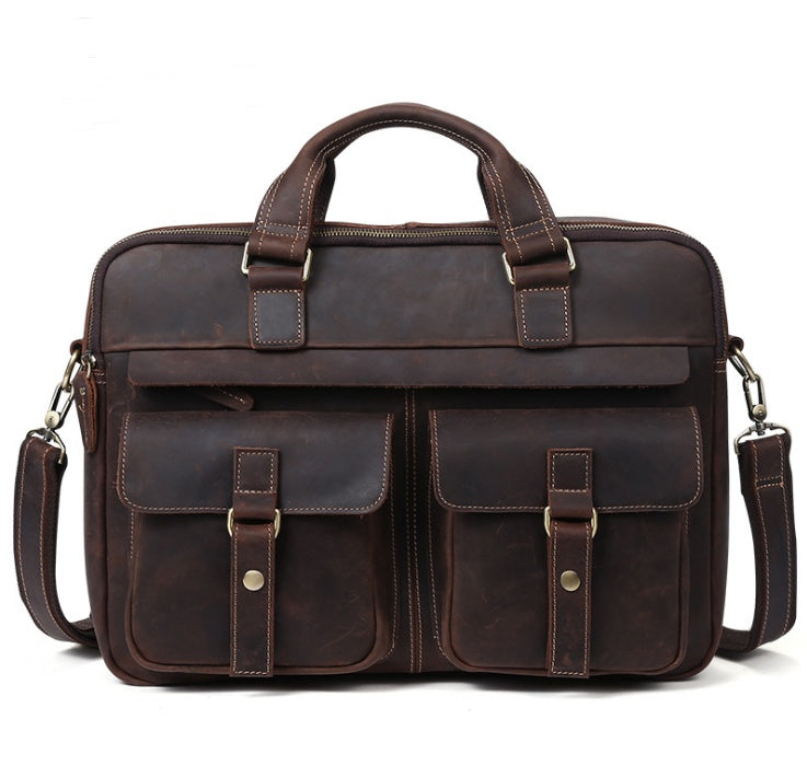 Men’s Retro Leather Business Bag – Elegant Everyday Carry