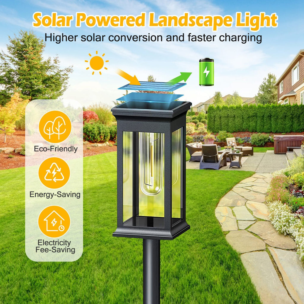 🌞 6-Pack Solar Powered Stake Lights – Waterproof Outdoor Decorative Garden Lamps (IP65, Auto On/Off)