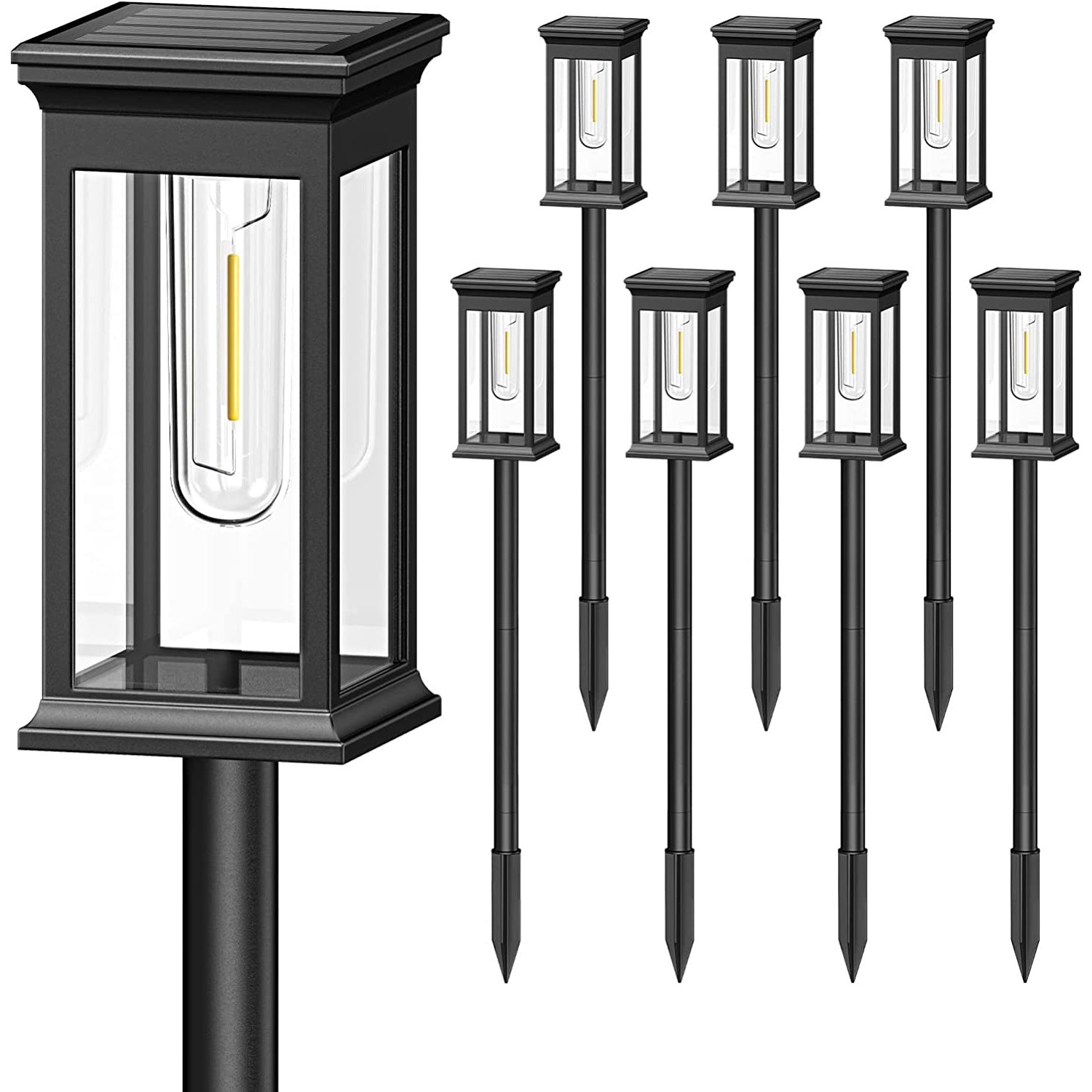 🌞 6-Pack Solar Powered Stake Lights – Waterproof Outdoor Decorative Garden Lamps (IP65, Auto On/Off)