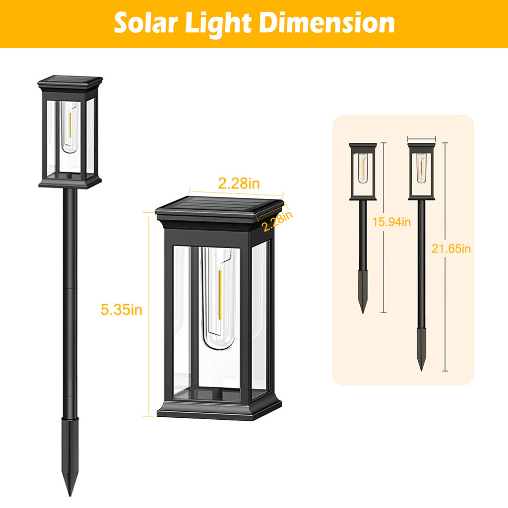 🌞 6-Pack Solar Powered Stake Lights – Waterproof Outdoor Decorative Garden Lamps (IP65, Auto On/Off)
