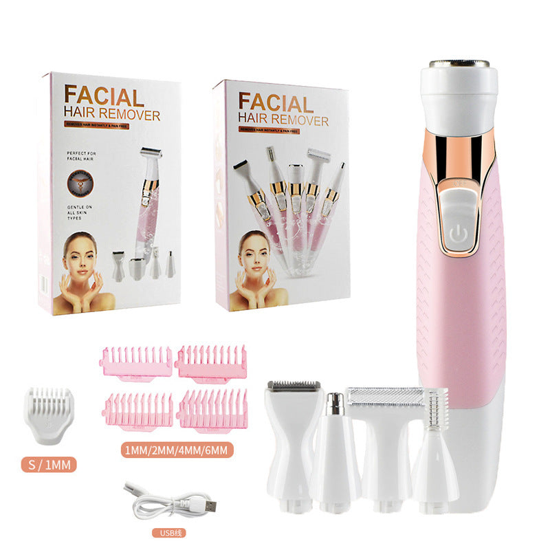 Electric Hair Removal Device – 5-in-1 Female USB Shaver & Eyebrow Trimmer